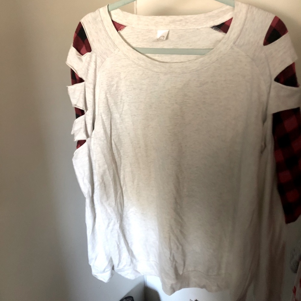 Grey and black checkered shirt